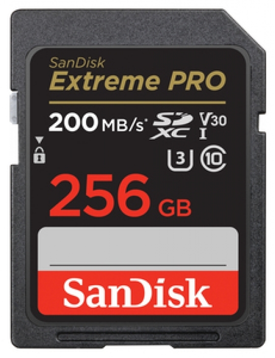 SDXC 256 GB ExtremePro 200MB/s V30 UHS-I U3, Class 10