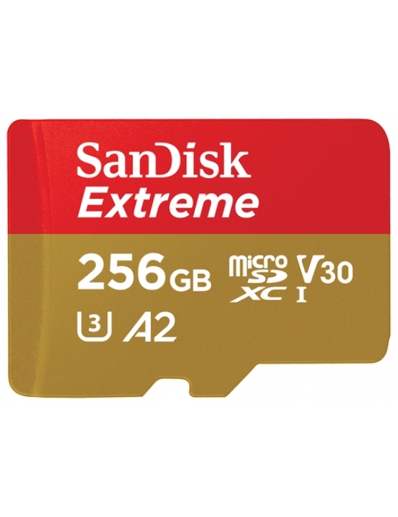 microSDXC Extreme 256GB 190MB/s UHS-I, C10, U3, V30, A2 mit SD Adapter