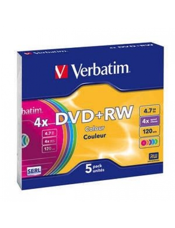 DVD+RW 4.7GB 4x bunt, slim / 5