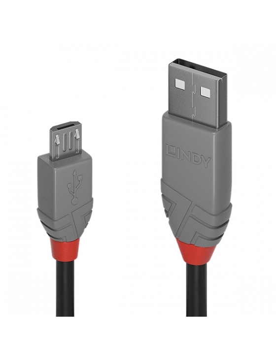 USB 2.0 Kabel Typ A / Micro-B, 2m Anthra Line