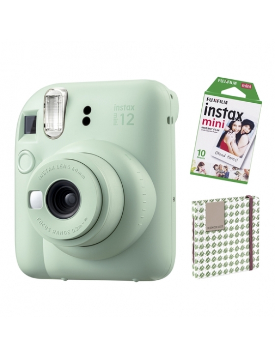 Instax mini 12 mint green Set + Einzelfilm + Hama Album