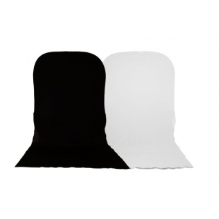 Falthintergrund Doppelseit. Schwarz/Weiß 180x215cm +Tuch